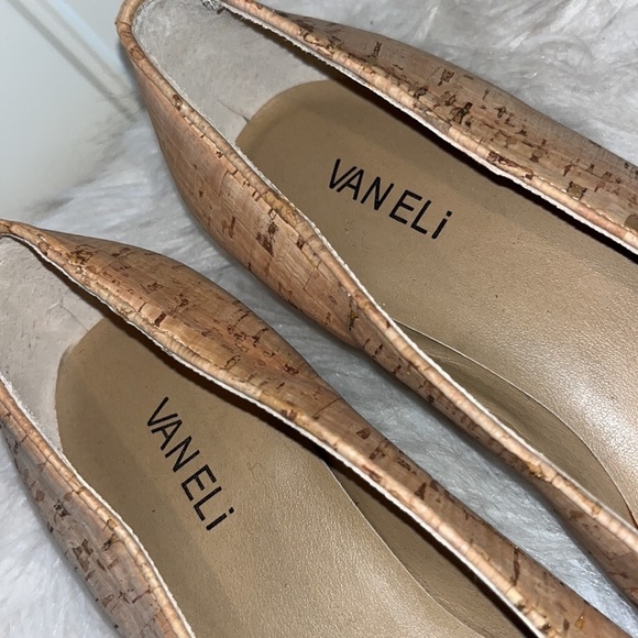 VANELI Natural Cork & Multi Color Captoe Rainbow Stripe Flat size 9 Italy - Picture 6 of 17